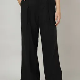 Sands of India Women Relaxed High-Rise Pleated Trousers-picture-21