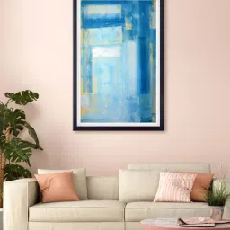 999store Blue Blue Abstract Printed Canvas Painting-20