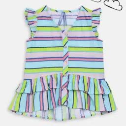 Blue Giraffe Kids Multicolor Cotton Printed Top-image-78