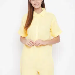 The Kaftan Company Yellow Cotton Romper-picture-47