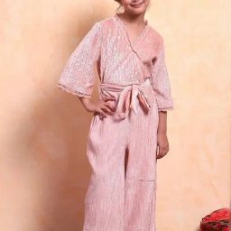 Biba Kids Champagne Self Regular Fit Jumpsuit-image-78