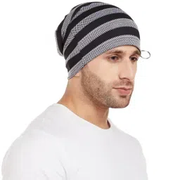 Vimal Jonney Black Striped Beanie-image-35