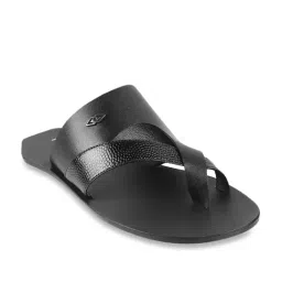 Metro Black Cross Strap Sandals-image-4