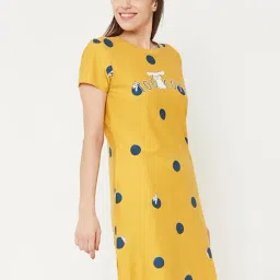 Sweet Dreams Mustard Polka Dot Night Dress-picture-23