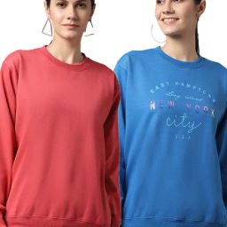Vimal Jonney Pink & Blue Printed Fleece Pullover - Pack of 2-image-59