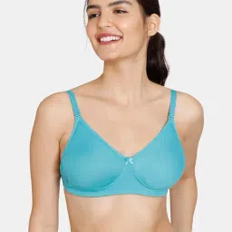 Zivame Blue Half Coverage Double Layered Backless Bra-image-4