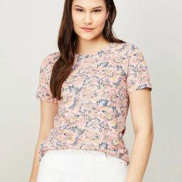 Colour Me by Melange Pink Printed T-Shirt-image-36