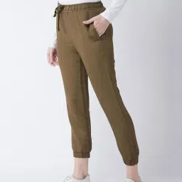 Miss Chase Olive Relaxed Fit High Rise Regular Length Joggers-picture-37