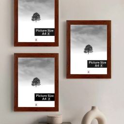 Art Street Brown Engineered Wood A4 Size Certificate & Document Photo Frames - Set of 3 image 1