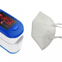 11 Enterprises FS10C Pulse Oximeter with 10 Pcs N95 Headloop Face Mask 11E-103-0