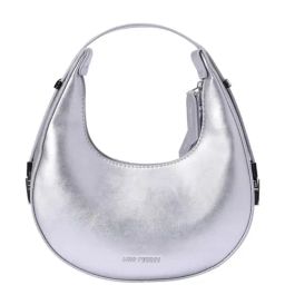 Lino Perros Silver Solid Medium Shoulder Handbag-image-15