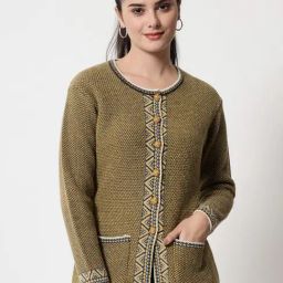 TAB91 Yellow Self Design Cardigan-image-45