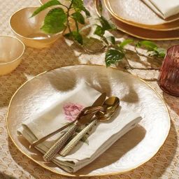 Pure Home and Living Beige Dune Glass Charger Plates - Set of 2-8