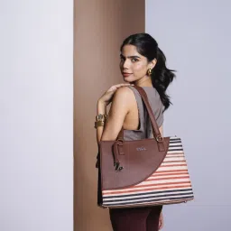 ZOUK Qutub Striped Tote Handbag image 1