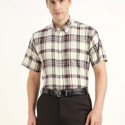 Hancock Cream & Maroon Checks Shirt-picture-42