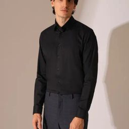 Selected Homme Black Organic Cotton Slim Shirt-image-50
