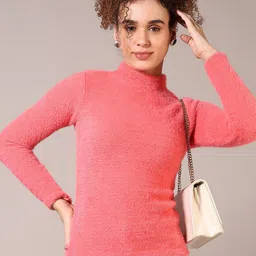 V-Mart Women Turtle Neck Fuzzy Pullover-picture-11