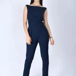 Exude Navy Plain Jumpsuit-picture-18