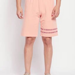 Madame M Secret Peach Cotton Regular Fit Solid Shorts-picture-31