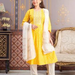 Aarika Girls Yellow Printed Kurti-picture-16