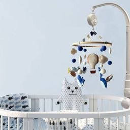 BABBLE WRAP Blue & White Musical Cot Mobile Attachment image 3