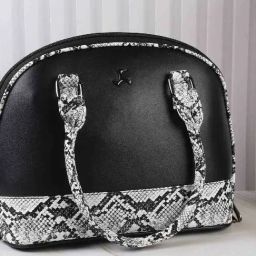 Mochi Black Animal Effect Large Handbag-33