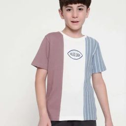 Octave Kids Desert Rose Cotton Color Block T-Shirt-image-29