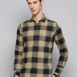 Cloak & Decker by Monte Carlo Brown Pure Cotton Regular Fit Checks Shirt-image-75