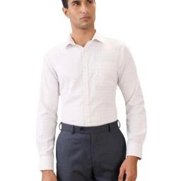 Park Avenue White Slim Fit Checkered Formal Shirt-picture-32
