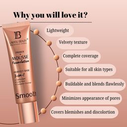 LAKYOU BEAUTY Primer + Mousse Lightweight Foundation 30ml - Soft Ivory 02 image 4