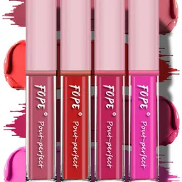 FOPE Set Of 4 Pout Perfect Liquid Lipstick - 4 ml Each - Shade 03-04-10-11-35