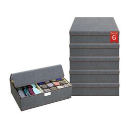 Aura 6-Pcs Grey Socks Organizer-48
