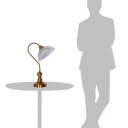 FOS LIGHTING Antique Brass Finished Retro Reading Lamp with Fluted Glass Bowl Shade image 4
