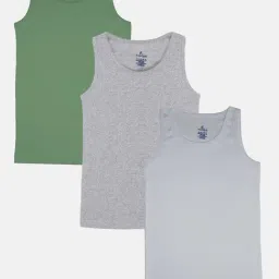 Kiddopanti Boys Multicolor Solid Vest (Pack Of 3)-picture-9