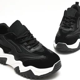 The White Pole Women's Black Casual Sneakers-image-97