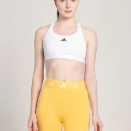 adidas White Logo Print Sports Bra-image-31