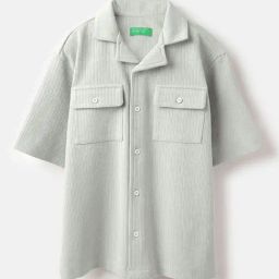 United Colors of Benetton Boys Green Cotton Textured Shirt-image-74