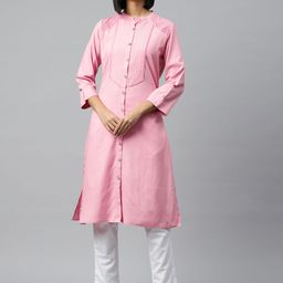 Nayam By Lakshita Mnadarin Collar Schiffli Pure Cotton Kurta-picture-56
