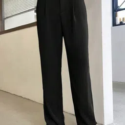 BROADSTAR Men Smart Loose Fit Easy Wash Pleated Trousers-image-65