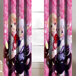 BELLA TRUE Pink & Purple 2 Pieces Door Curtains-image-68