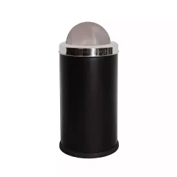 Grassland Dustbin 22 L Stainless Steel Round Black with Swing Lid, GSS1193-11