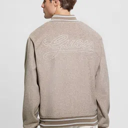 GUESS Men Striped Varsity Jacket with Patchwork image 3