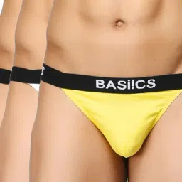 BASIICS by La Intimo Yellow Comfort Fit Briefs (Pack of 3)-image-70