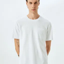 Koton Men Solid Round Neck Cotton T-shirt-image-90