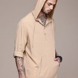 WROGN Hooded Kangaroo Pocket Casual Shirt-image-17