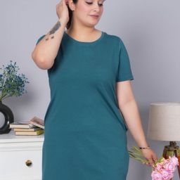 Mlada Women Solid Round Neck Cotton Relaxed Fit T-shirt-image-52