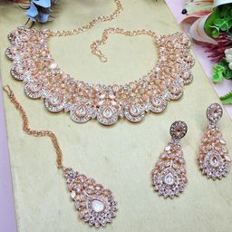 VATSALYA creation Alloy White Jewellery Set-image-97
