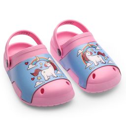 Cute Walk by Babyhug Clogs with Back Strap Unicorn Print - Pink-picture-16
