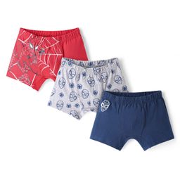 Pine Kids Marvel Lycra Knit Trunks With Spider Man Print Pack Of 3 - Red Grey & Blue-image-37