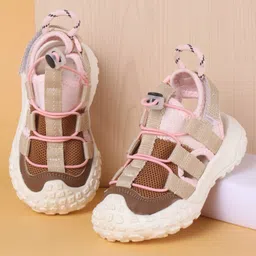 Babyoye Solid Sandals with Velcro Closure - Brown-picture-39